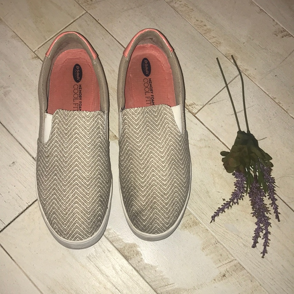 Dr. Scholls Chevron Hemp and White Slip Sneaker